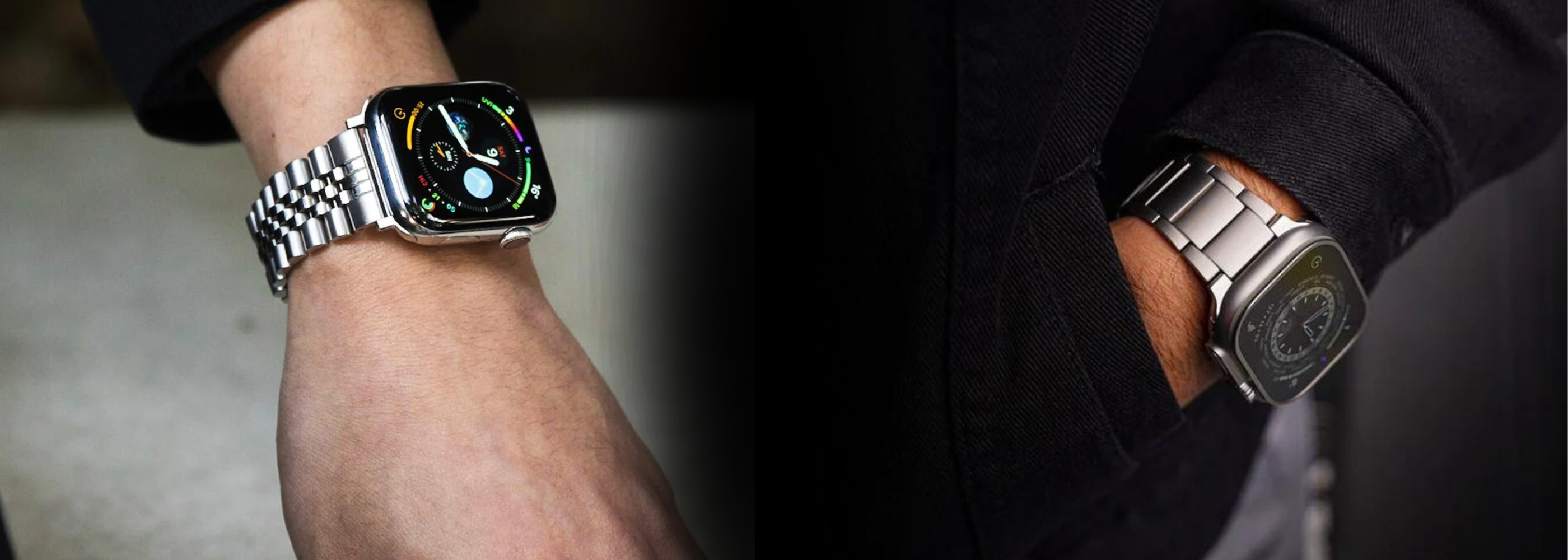 Grå metalurrem med spænde til Apple Watch fra Dinurrem